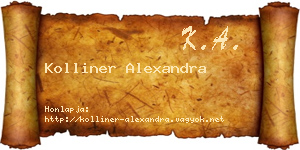 Kolliner Alexandra névjegykártya